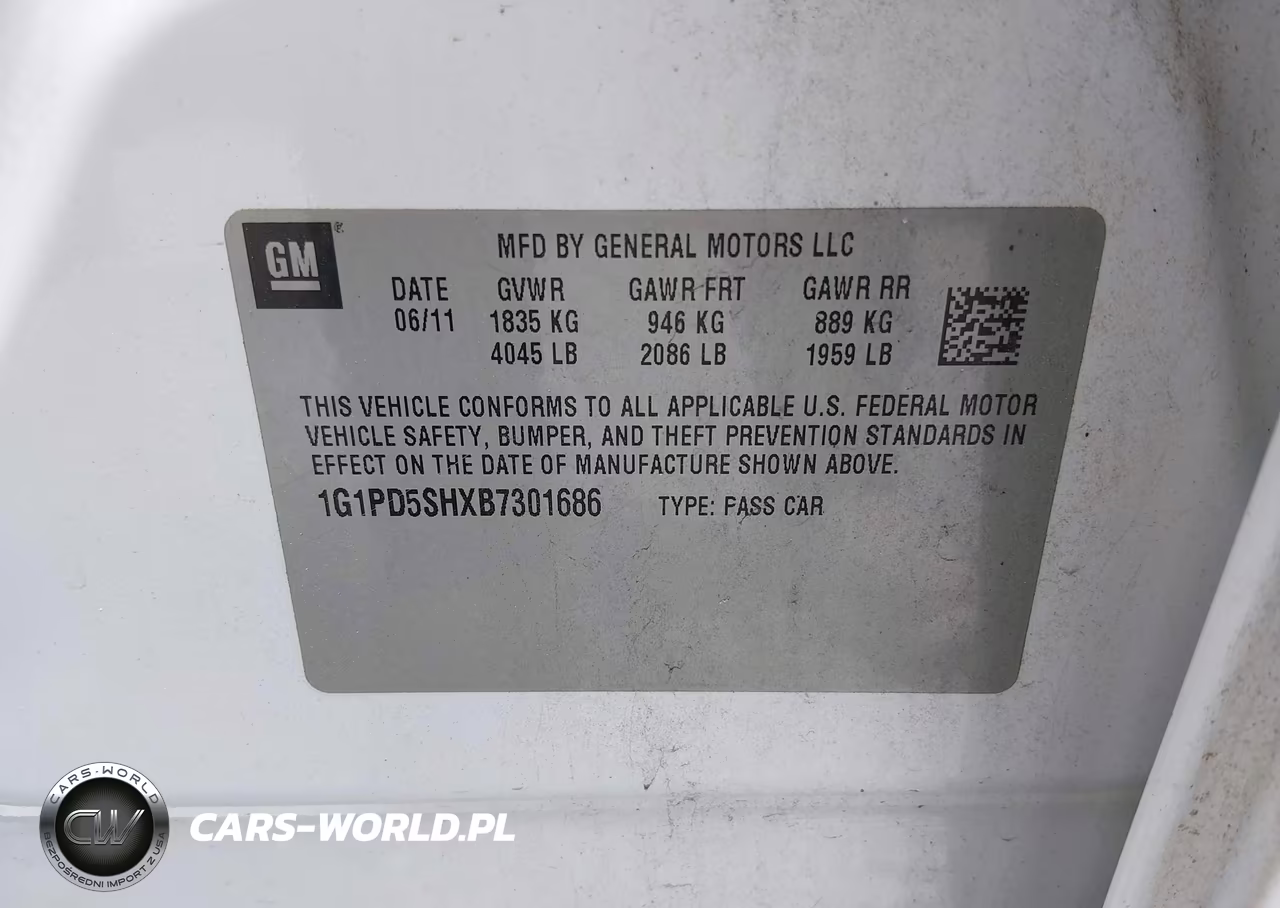 2011 Chevrolet Cruze Ls VIN:1G1PD5SHXB7301686 - 9