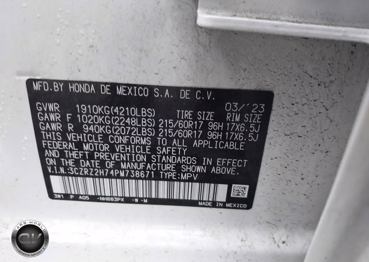 2023 Honda Hr-V Awd Ex-L VIN:3CZRZ2H74PM738671 - 9