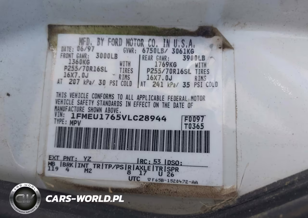 1997 Ford Expedition Eddie Bauer-Xlt VIN:1FMEU1765VLC28944 - 9