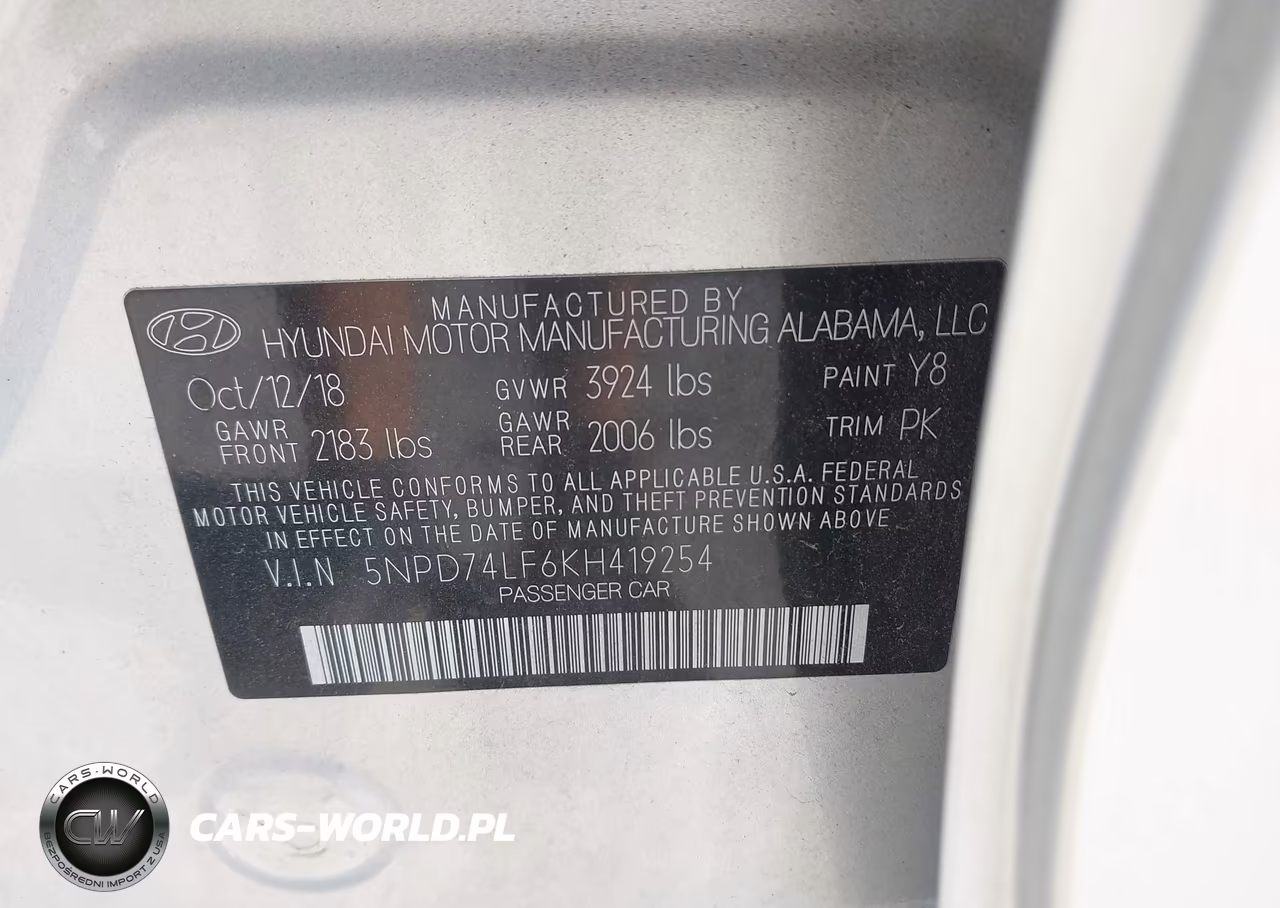2019 Hyundai Elantra Se VIN:5NPD74LF6KH419254 - 9