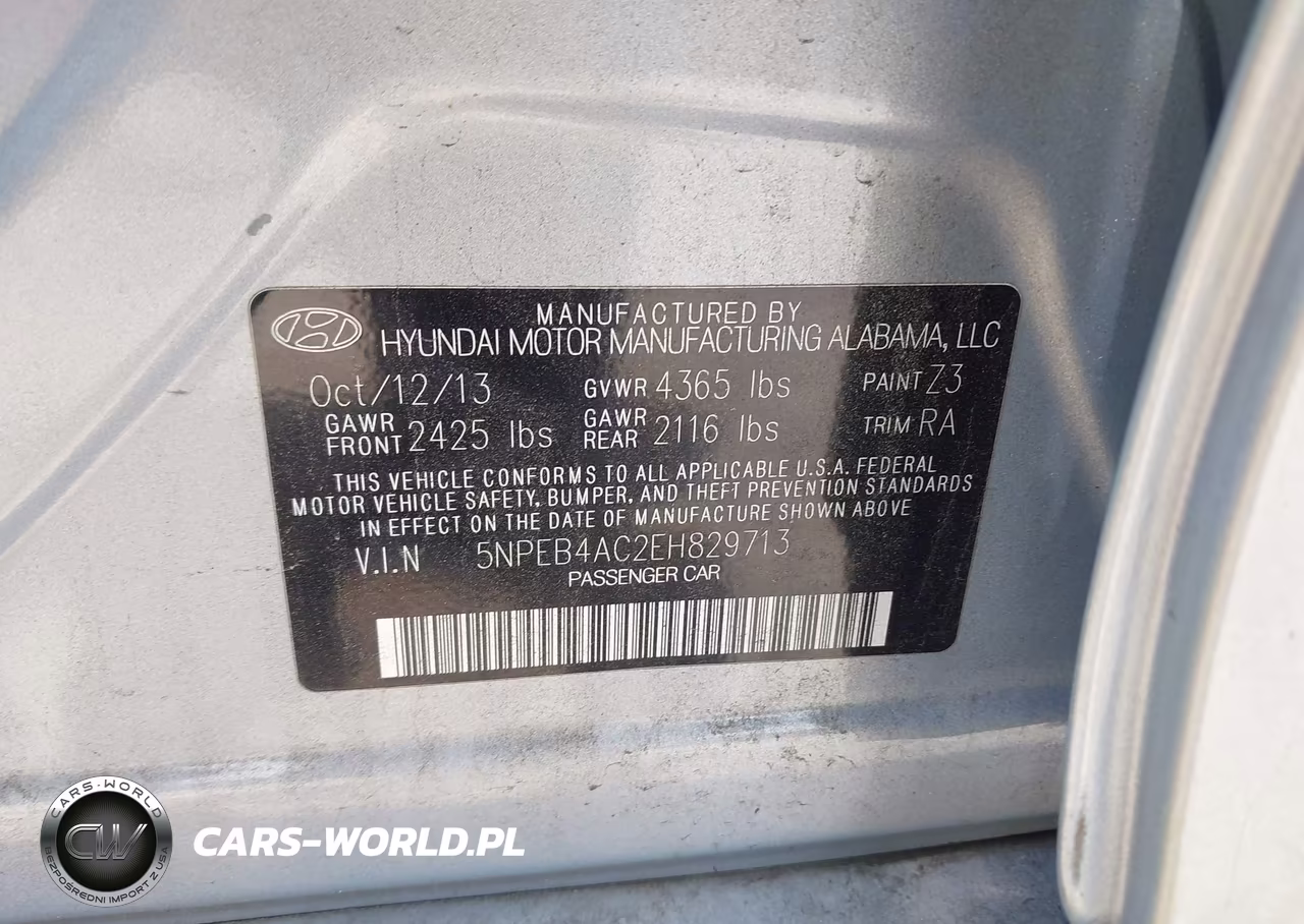 2014 Hyundai Sonata Gls VIN:5NPEB4AC2EH829713 - 9