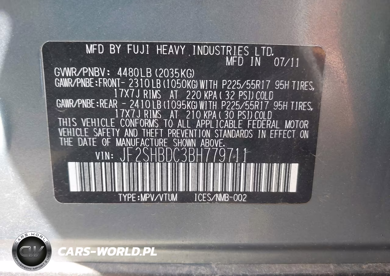 2011 Subaru Forester 2.5X Premium VIN:JF2SHBDC3BH779711 - 9