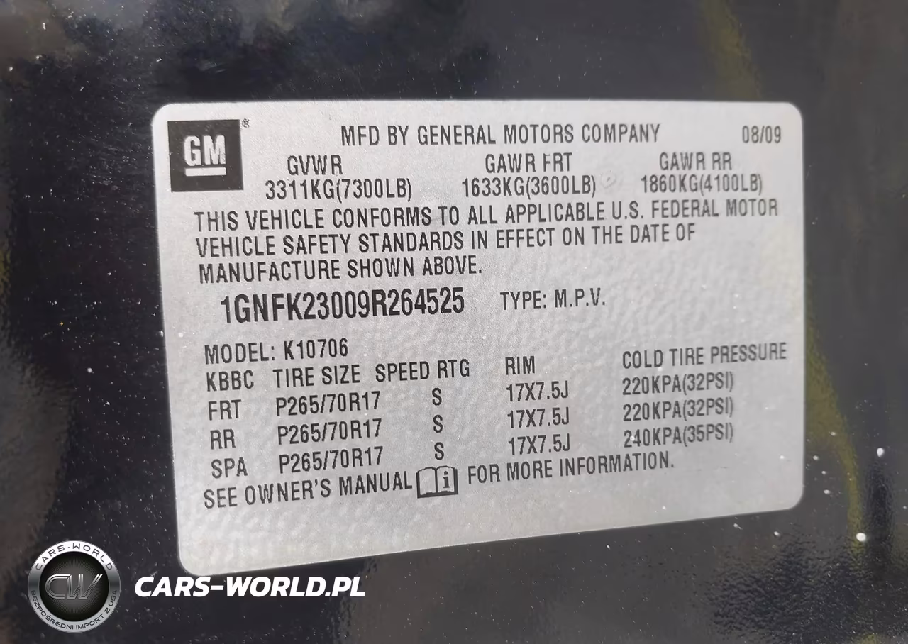 2009 Chevrolet Tahoe Lt1-Lt2 VIN:1GNFK23009R264525 - 9