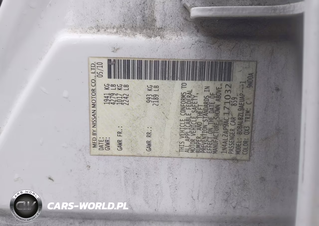 2010 Nissan Altima 2.5 S VIN:1N4AL2AP9AC171032 - 9