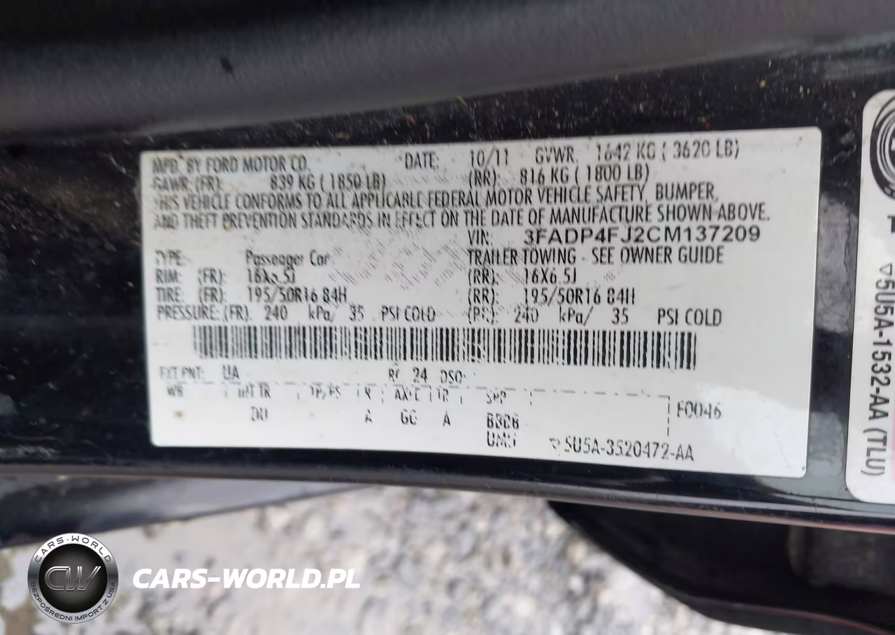 2012 Ford Fiesta Ses VIN:3FADP4FJ2CM137209 - 9