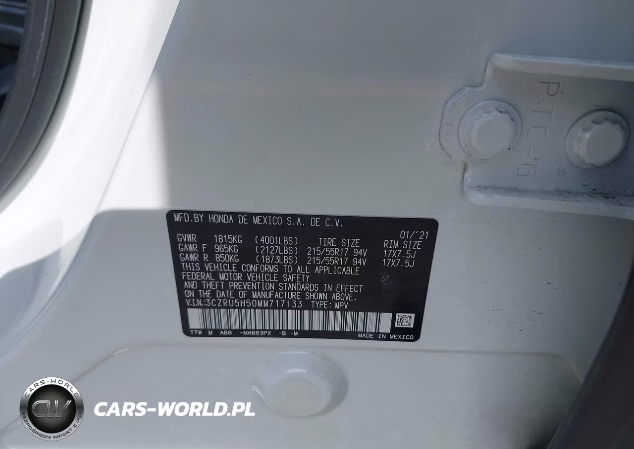 2021 Honda Hr-V 2Wd Ex VIN:3CZRU5H50MM717133 - 9