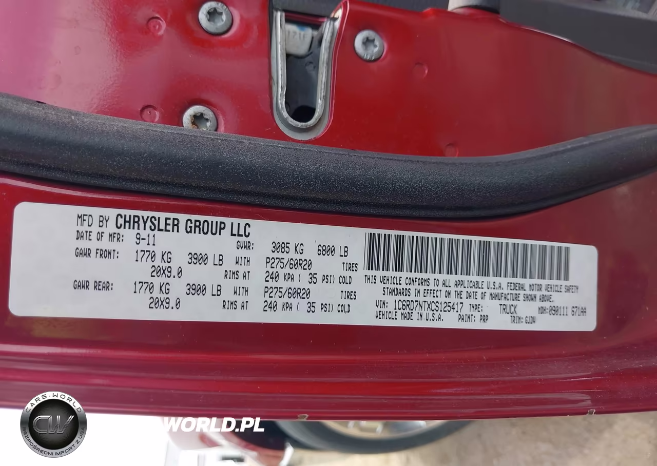 2012 Ram 1500 Laramie VIN:1C6RD7NTXCS125417 - 9