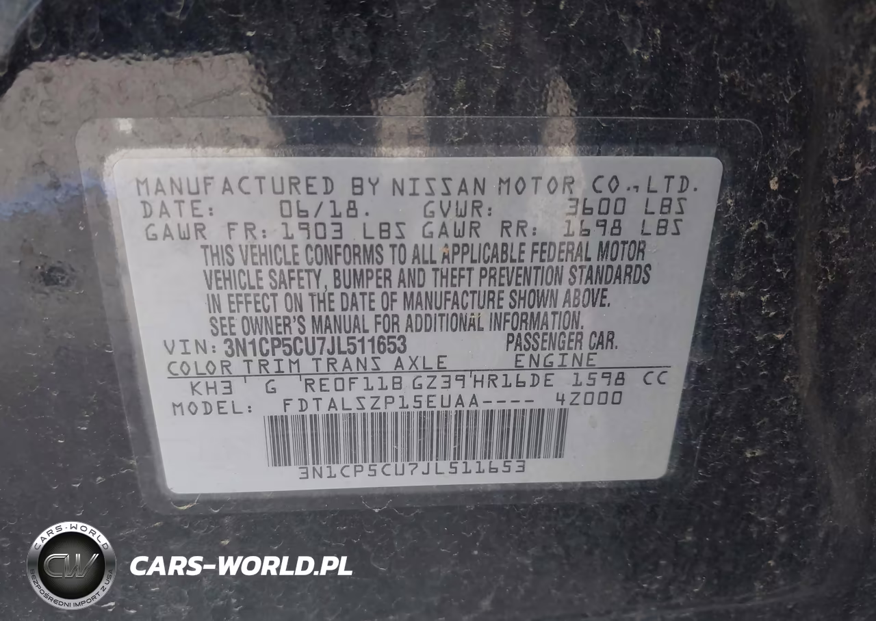 2018 Nissan Kicks Sv VIN:3N1CP5CU7JL511653 - 9