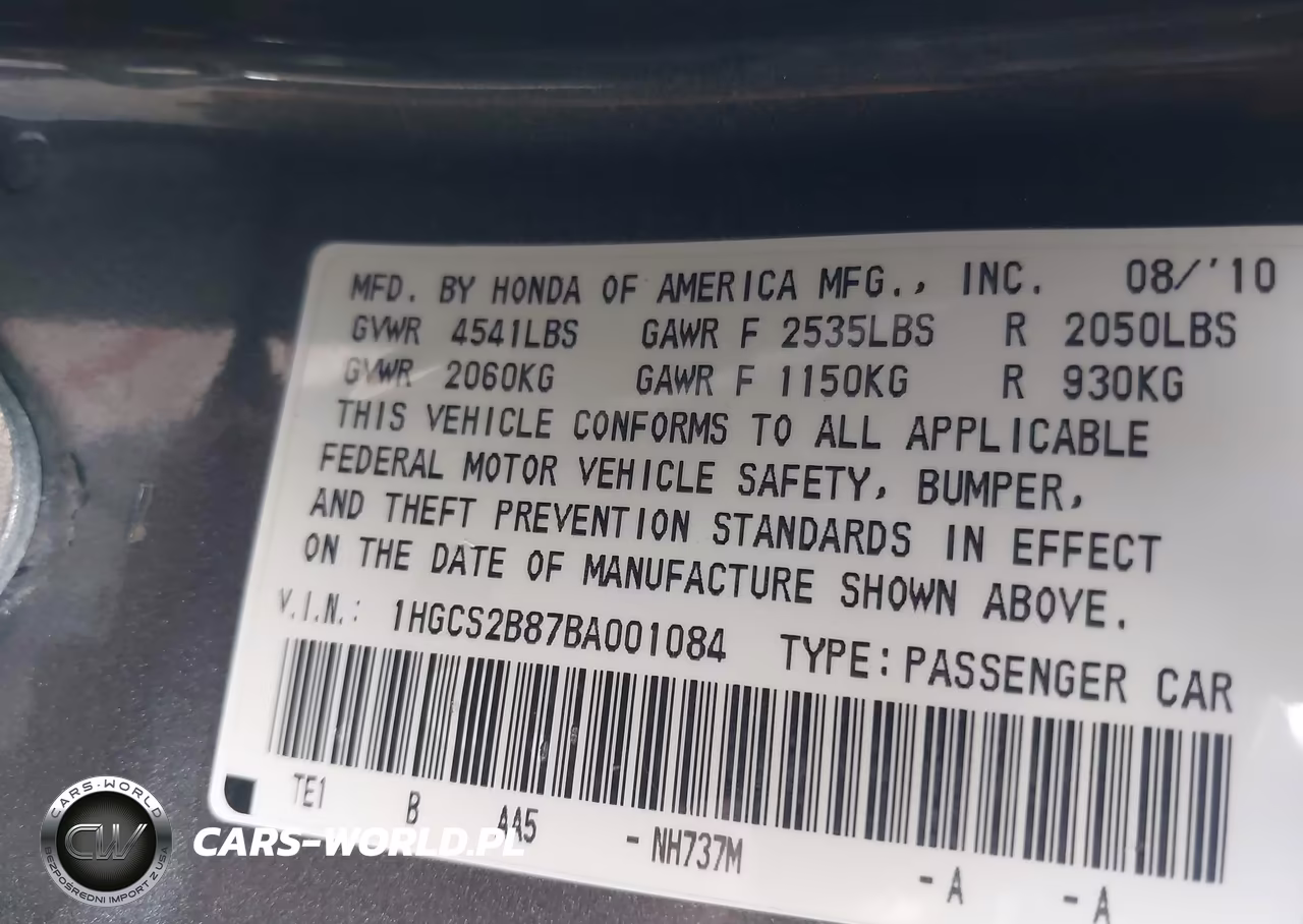 2011 Honda Accord 3.5 Ex-L VIN:1HGCS2B87BA001084 - 9