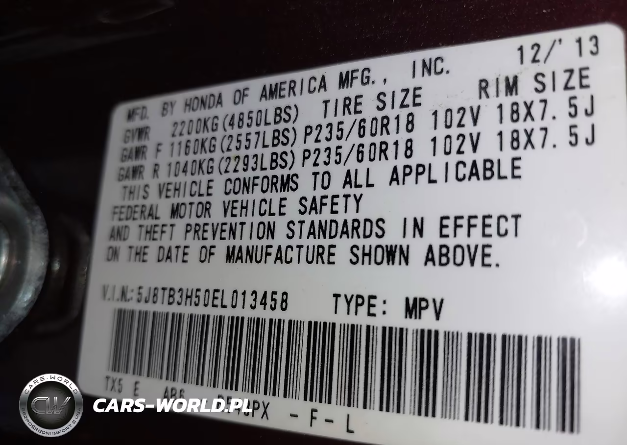 2014 Acura Rdx VIN:5J8TB3H50EL013458 - 9