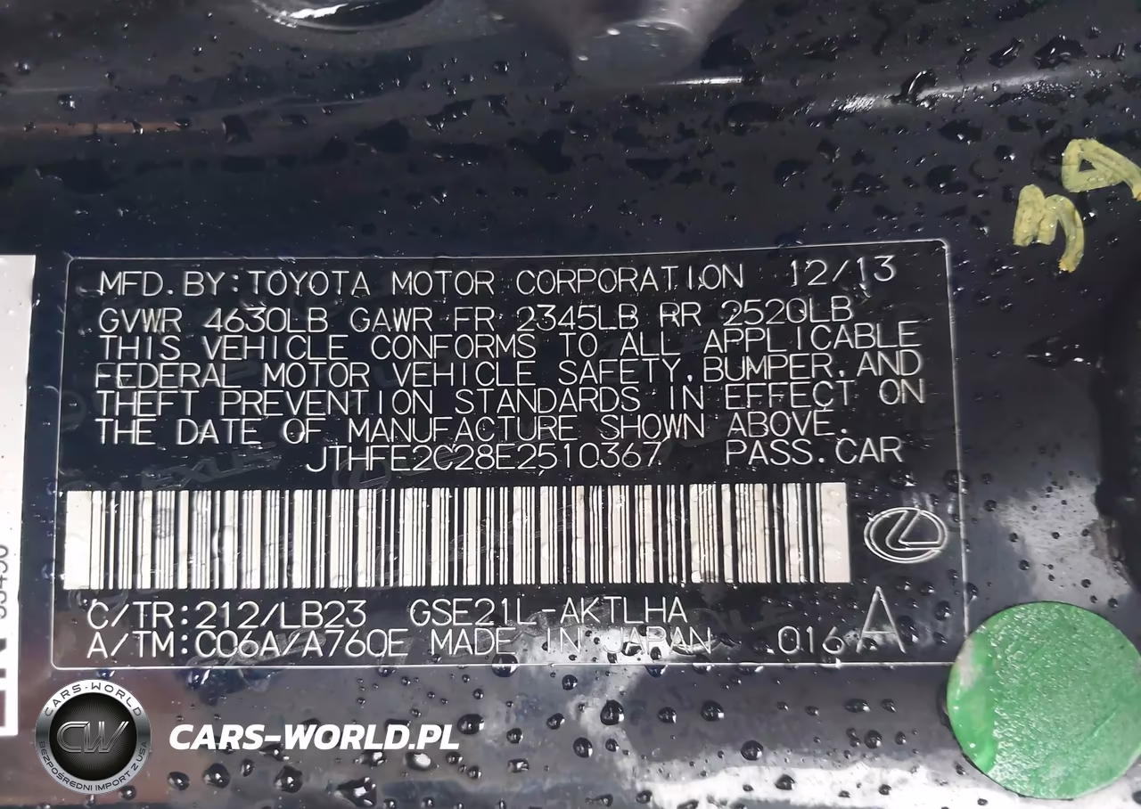 2014 Lexus Is 350C VIN:JTHFE2C28E2510367 - 9