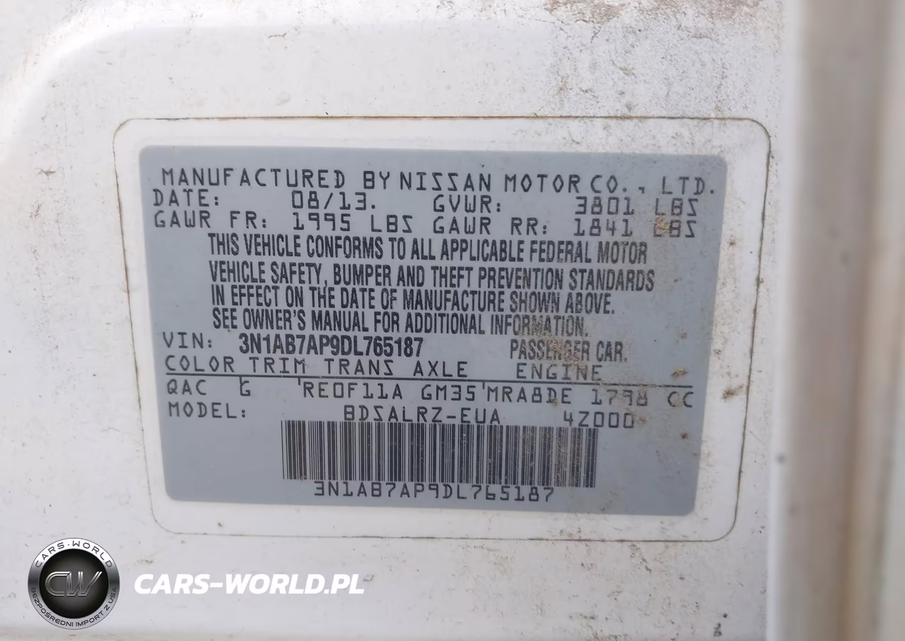 2013 Nissan Sentra Sr VIN:3N1AB7AP9DL765187 - 9