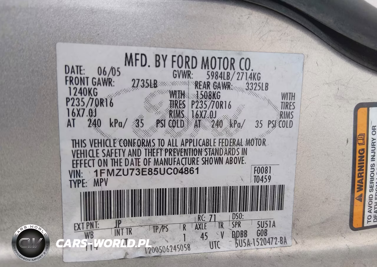2005 Ford Explorer Xlt-Xlt Sport VIN:1FMZU73E85UC04861 - 9