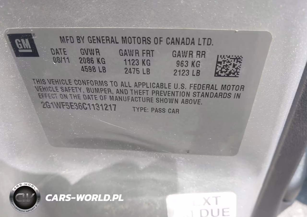 2012 Chevrolet Impala Ls VIN:2G1WF5E36C1131217 - 9