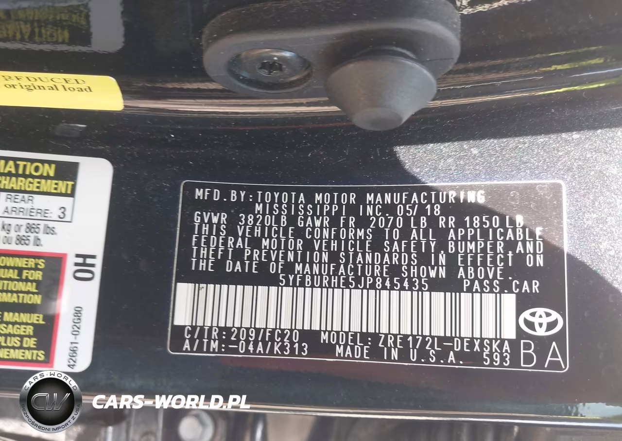 2018 Toyota Corolla Se VIN:5YFBURHE5JP845435 - 9