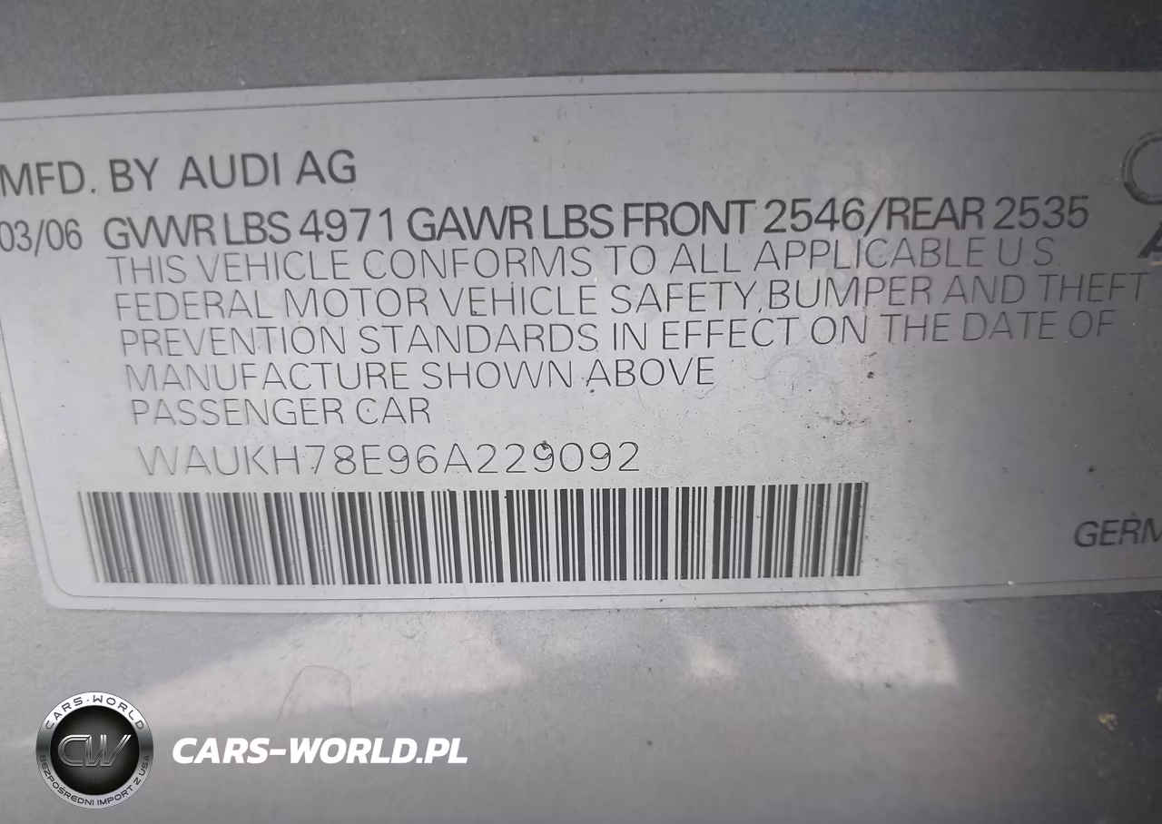 2006 Audi A4 3.2 Avant VIN:WAUKH78E96A229092 - 9