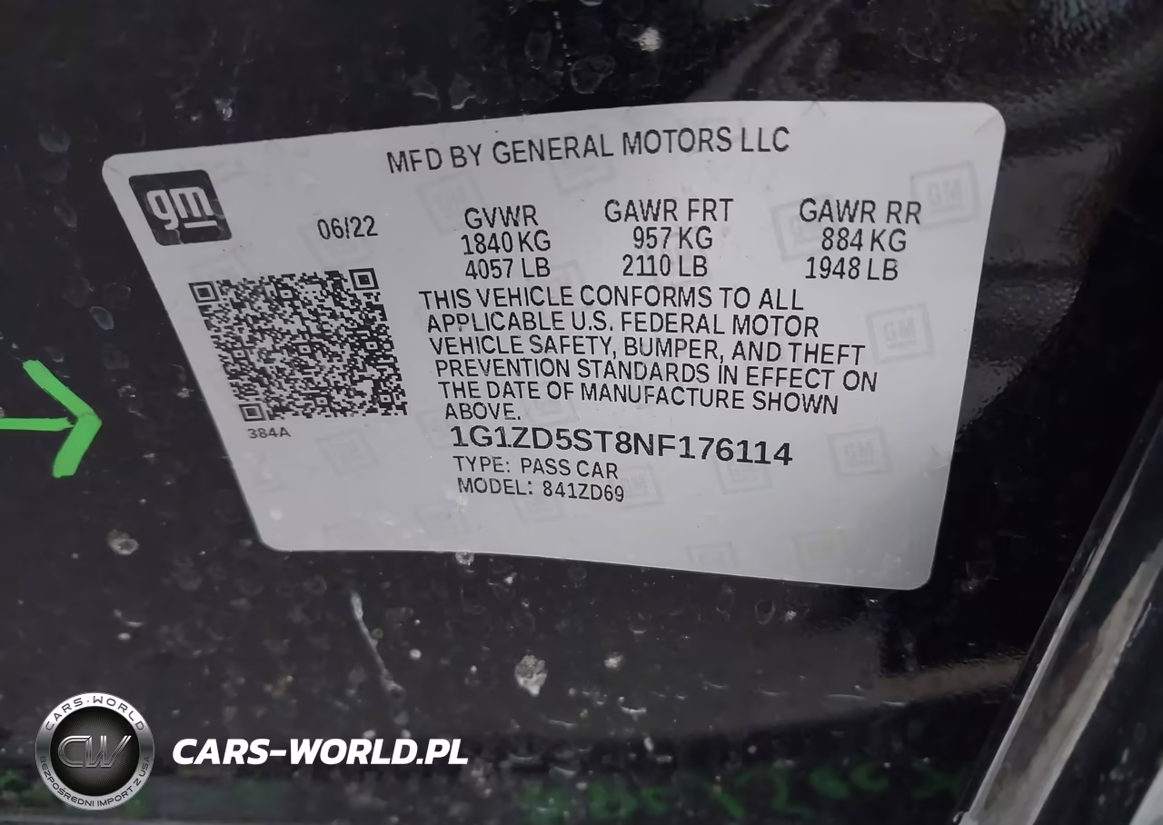 2022 Chevrolet Malibu Fwd Lt VIN:1G1ZD5ST8NF176114 - 9