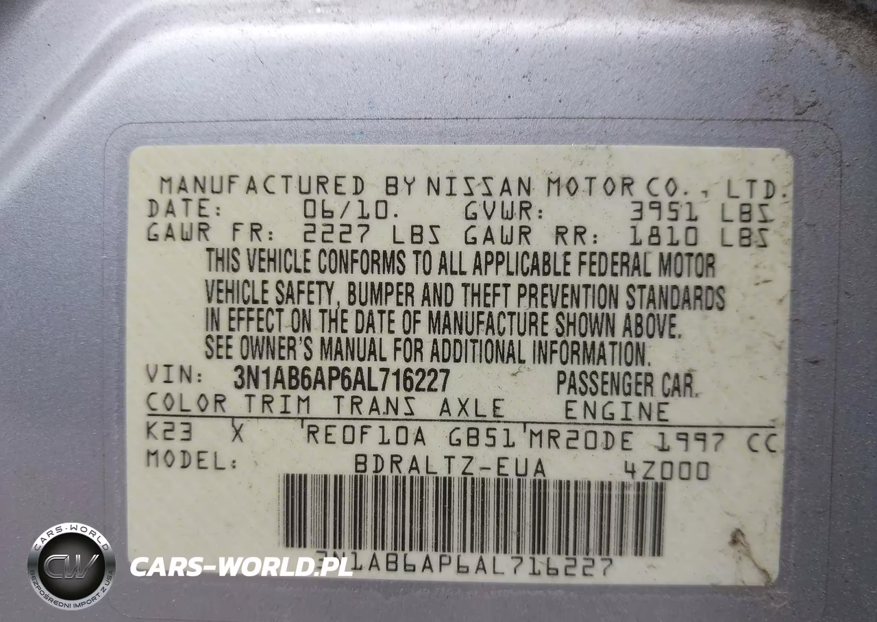 2010 Nissan Sentra 2.0Sr VIN:3N1AB6AP6AL716227 - 9