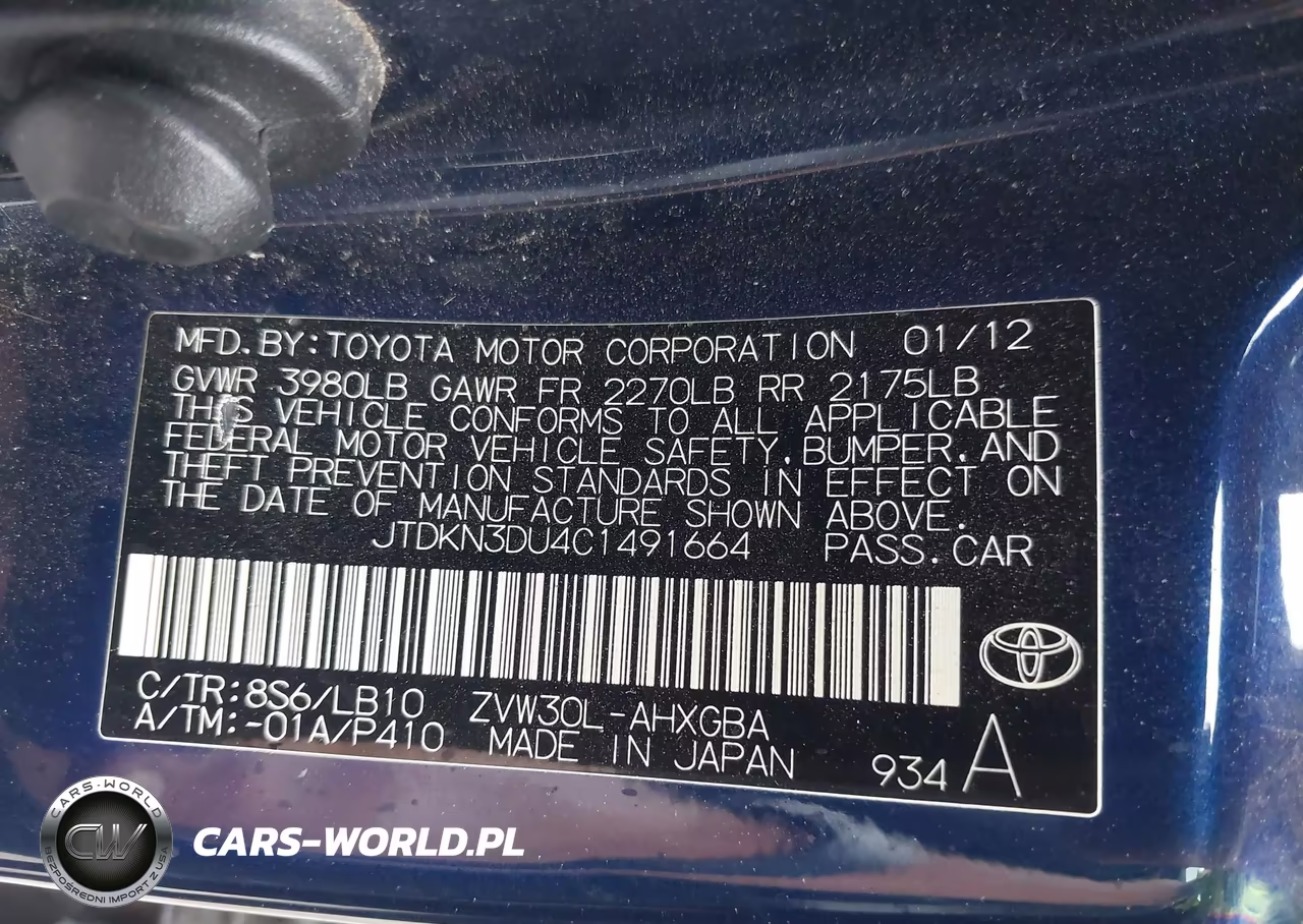 2012 Toyota Prius VIN:JTDKN3DU4C1491664 - 9