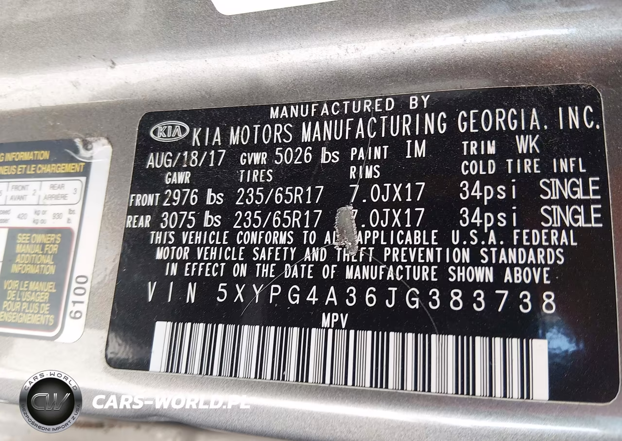 2018 Kia Sorento 2.4L L VIN:5XYPG4A36JG383738 - 9