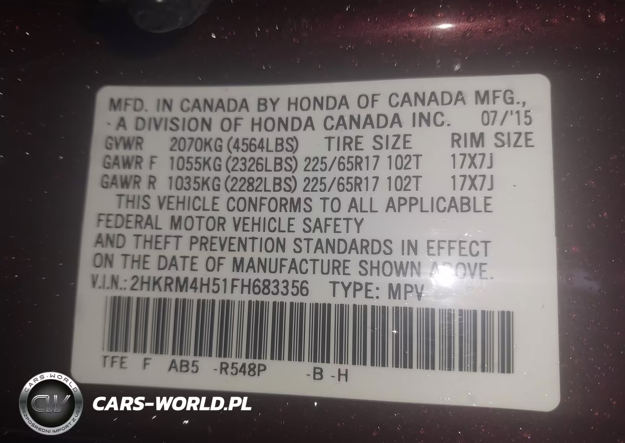 2015 Honda Cr-V Ex VIN:2HKRM4H51FH683356 - 9