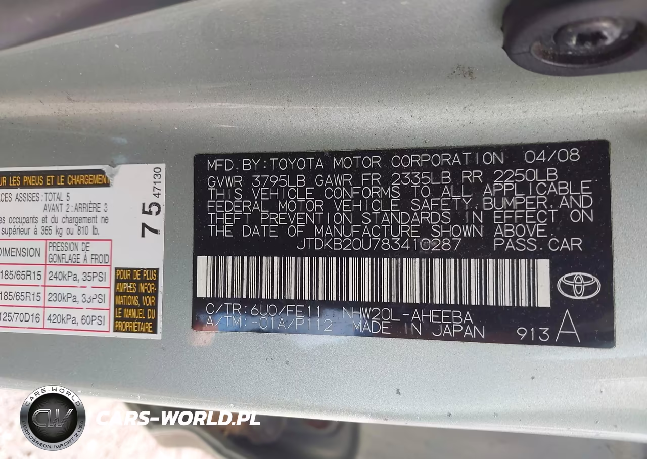 2008 Toyota Prius VIN:JTDKB20U783410287 - 9