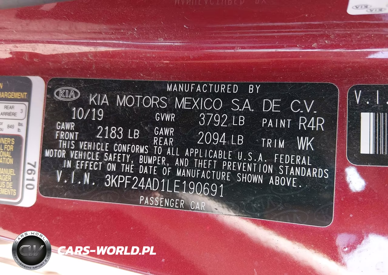 2020 Kia Forte Lxs VIN:3KPF24AD1LE190691 - 9