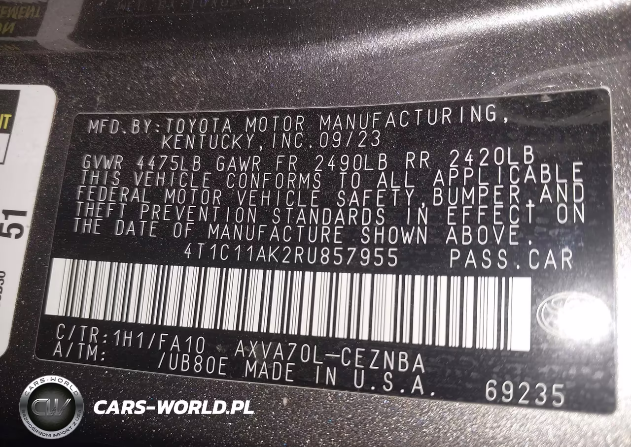 2024 Toyota Camry Le VIN:4T1C11AK2RU857955 - 9
