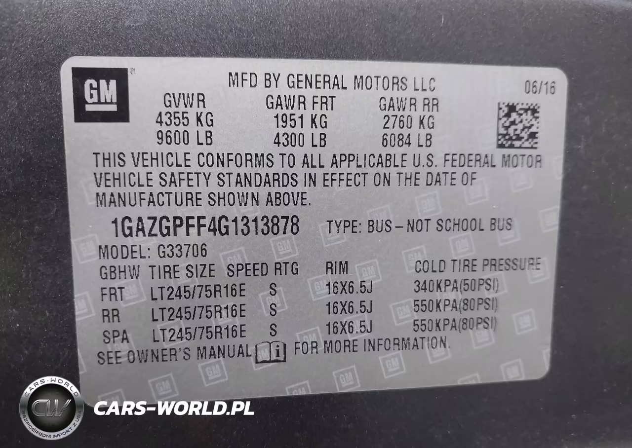 2016 Chevrolet Express 3500 Lt VIN:1GAZGPFF4G1313878 - 9
