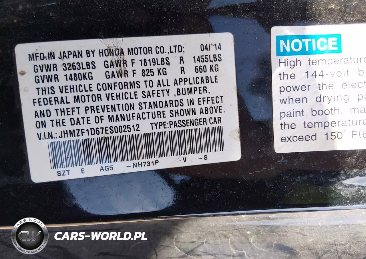 2014 Honda Cr-Z Ex VIN:JHMZF1D67ES002512 - 9