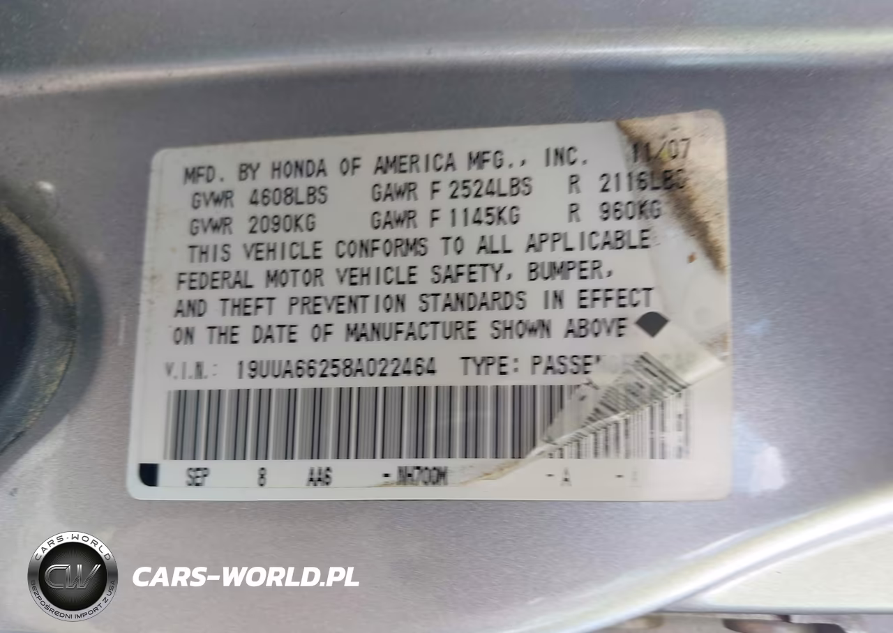 2008 Acura Tl 3.2 VIN:19UUA66258A022464 - 9
