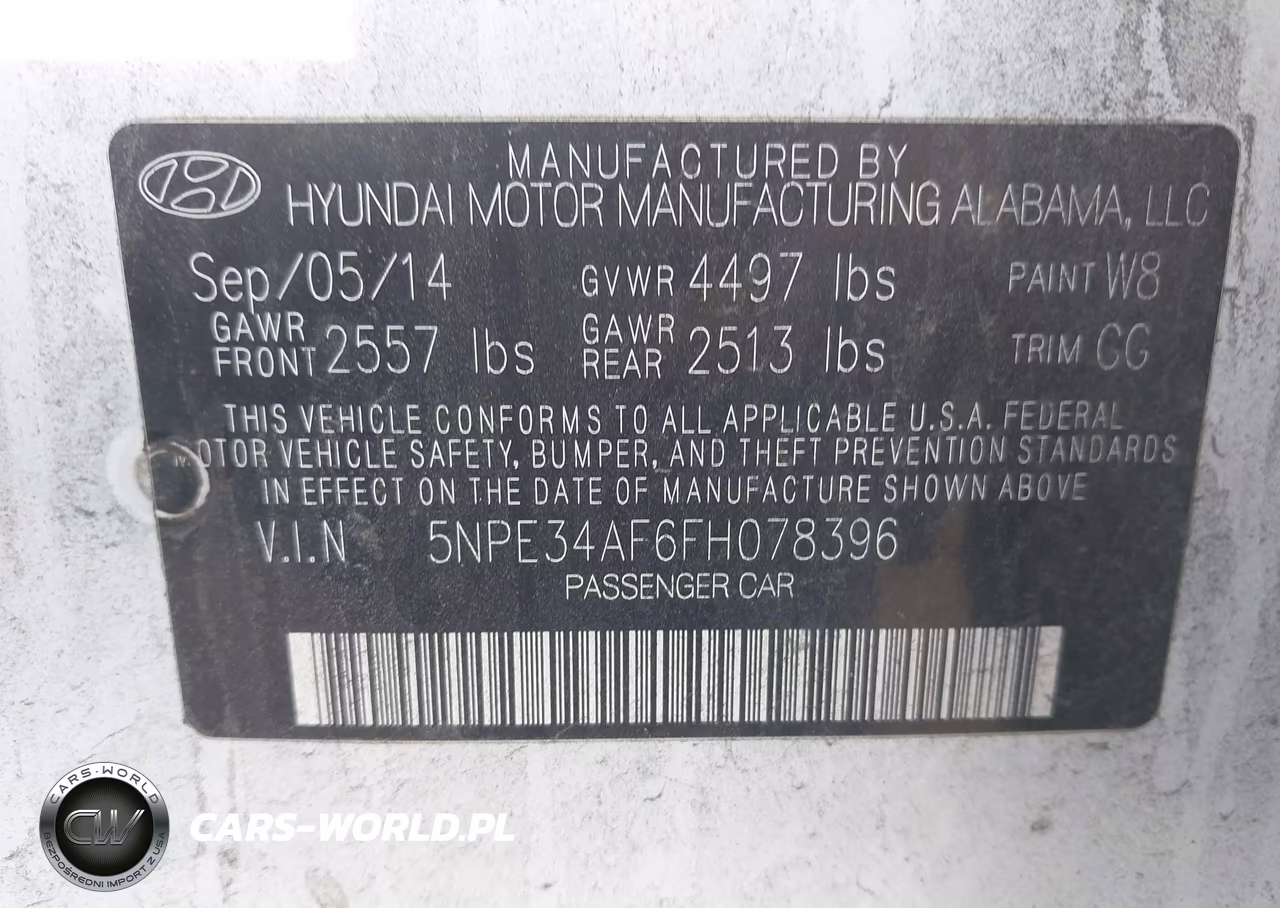 2015 Hyundai Sonata Sport VIN:5NPE34AF6FH078396 - 9