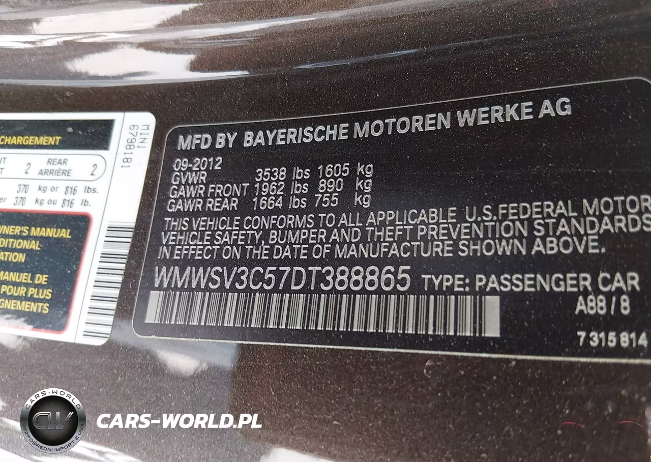2013 Mini Hardtop Cooper S VIN:WMWSV3C57DT388865 - 9