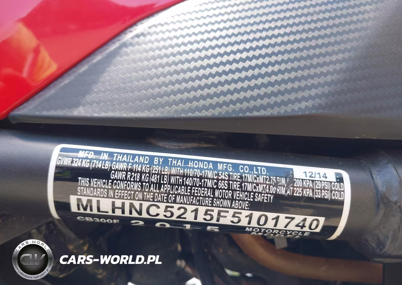 2015 Honda Cb300 F VIN:MLHNC5215F5101740 - 10