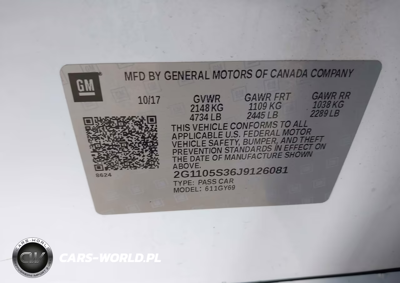 2018 Chevrolet Impala 1Lt VIN:2G1105S36J9126081 - 9