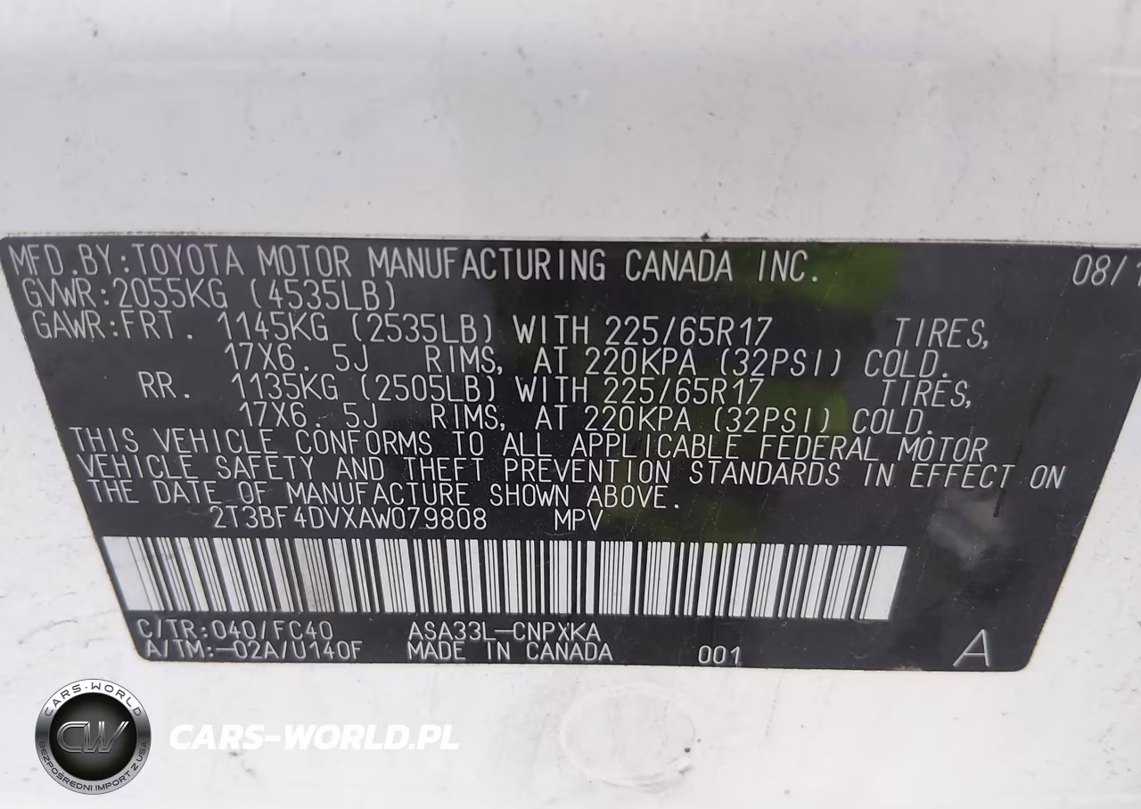 2010 Toyota Rav4 VIN:2T3BF4DVXAW079808 - 9