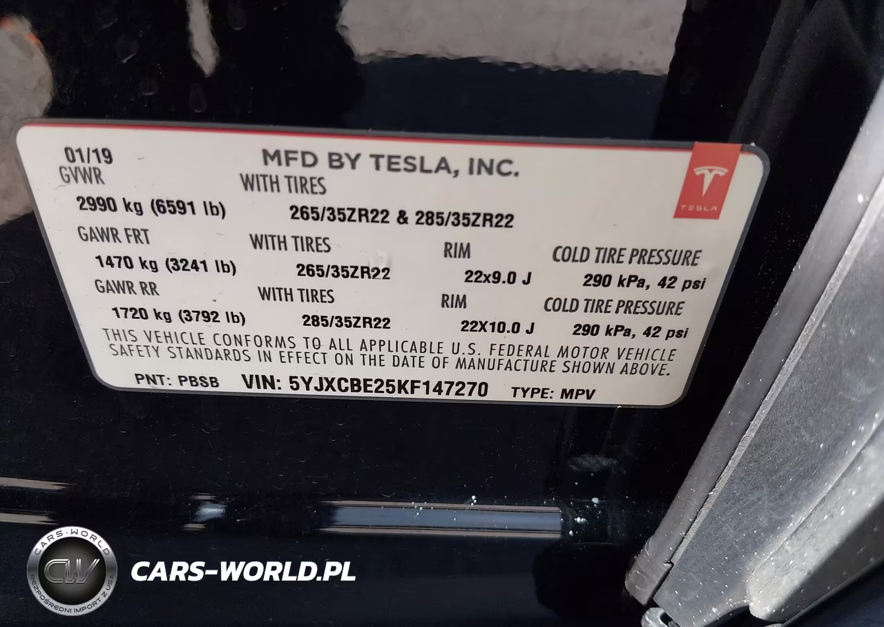 2019 Tesla Model X 100D-75D-Long Range VIN:5YJXCBE25KF147270 - 9