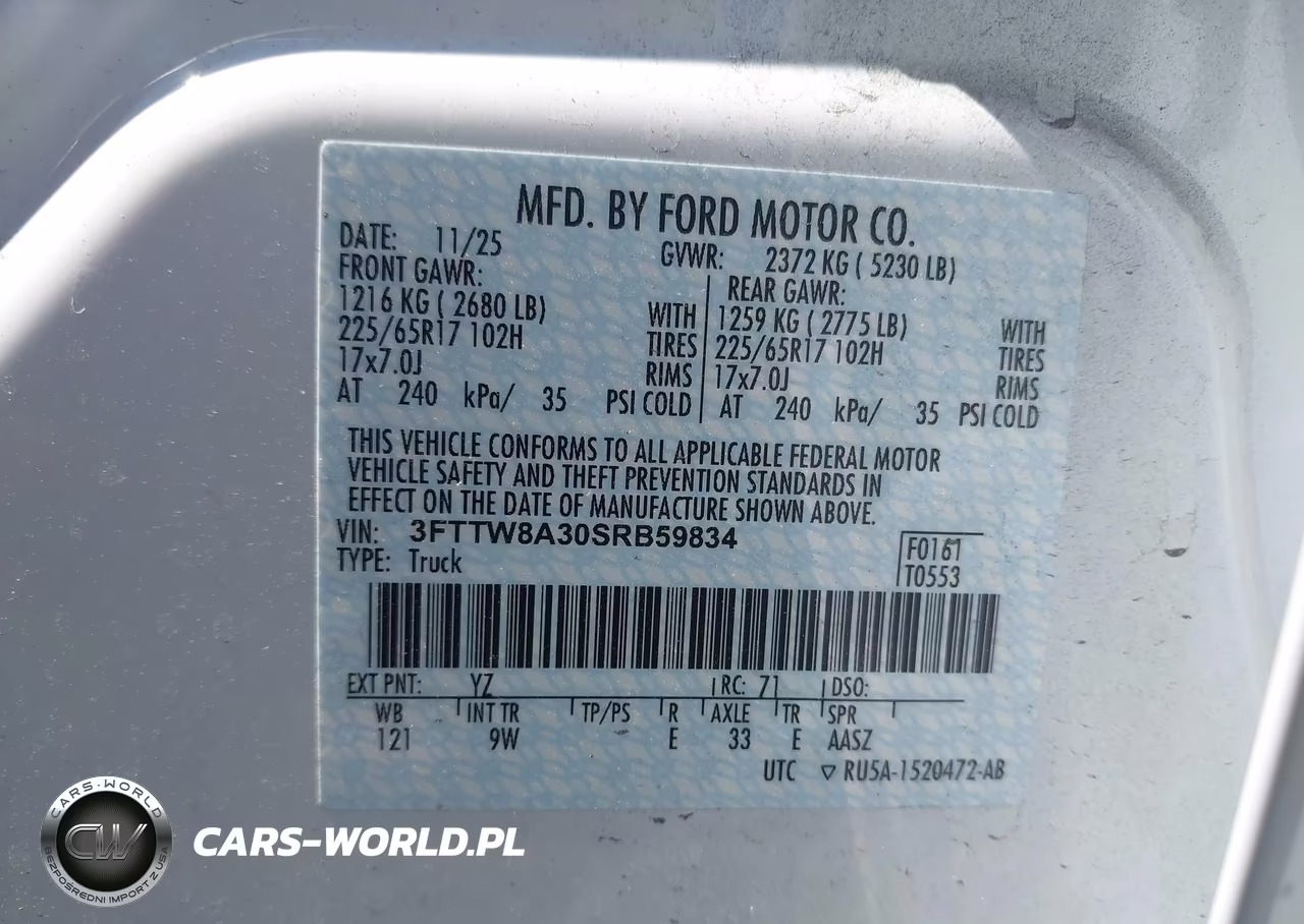 2025 Ford Maverick Xl VIN:3FTTW8A30SRB59834 - 9