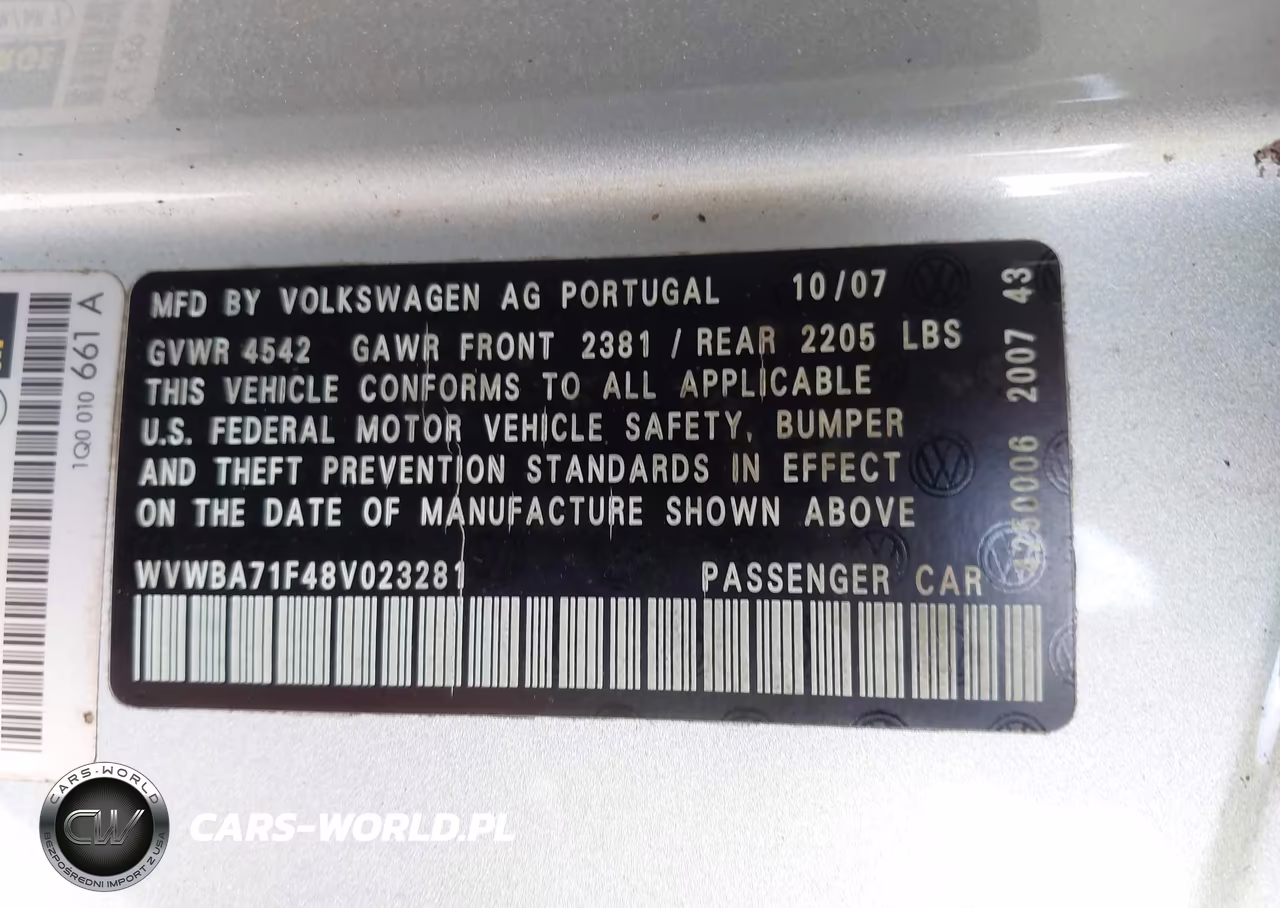 2008 Volkswagen Eos Komfort-Turbo VIN:WVWBA71F48V023281 - 9