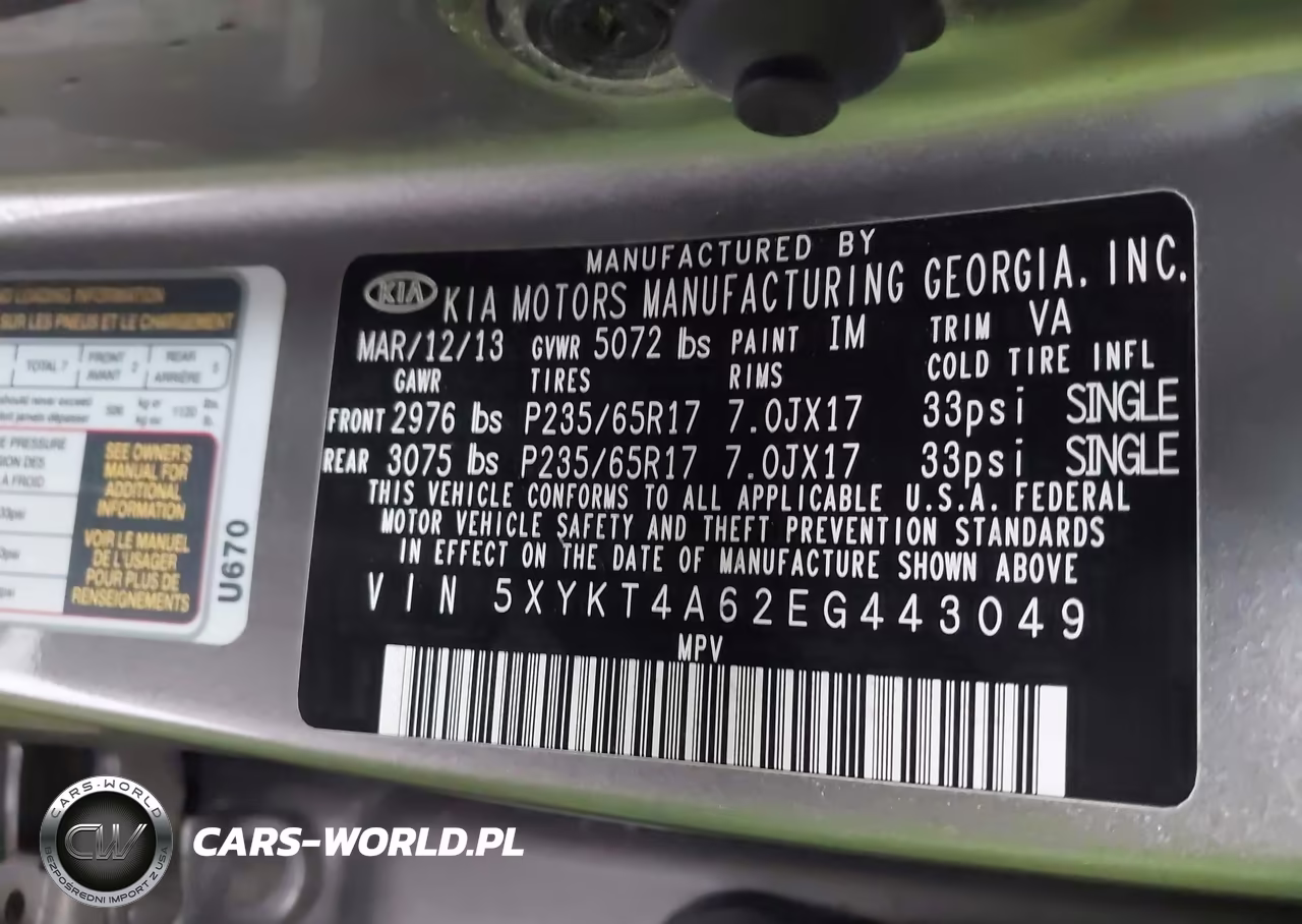 2014 Kia Sorento Lx VIN:5XYKT4A62EG443049 - 9
