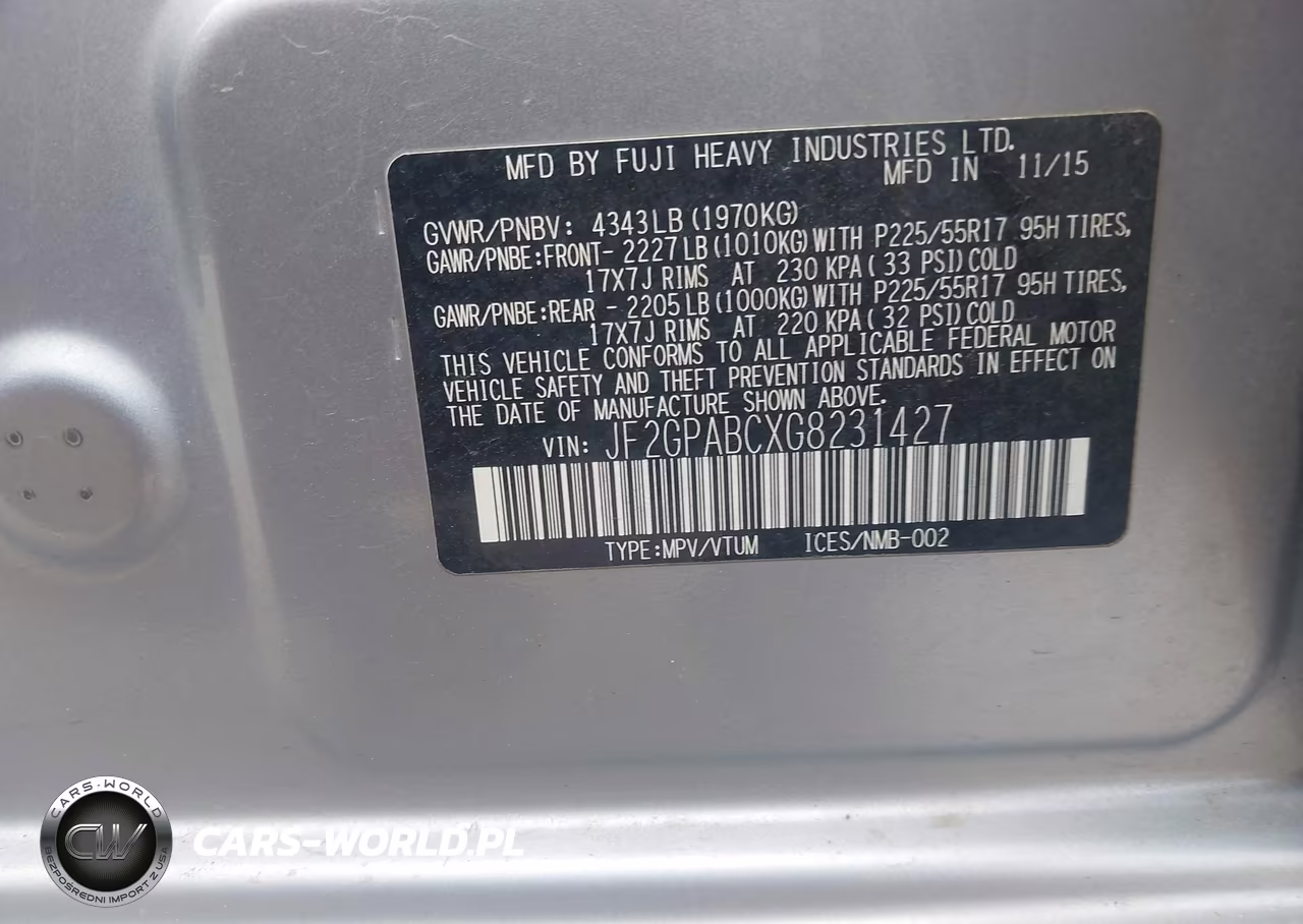 2016 Subaru Crosstrek 2.0I Premium VIN:JF2GPABCXG8231427 - 9