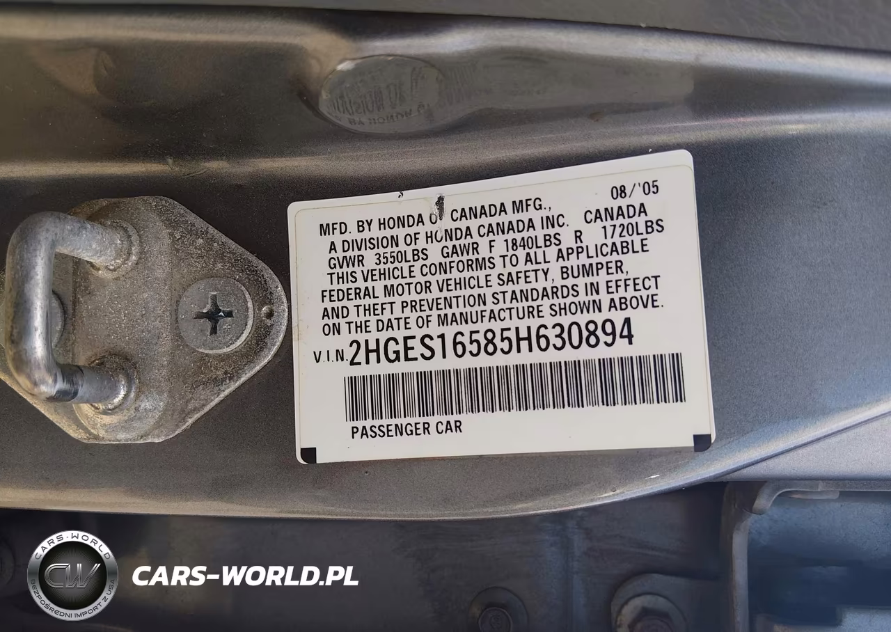 2005 Honda Civic Lx VIN:2HGES16585H630894 - 9