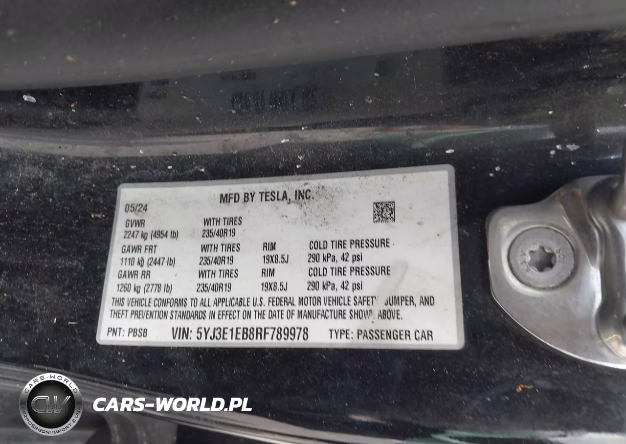 2024 Tesla Model 3 Long Range Dual Motor All-Wheel Drive VIN:5YJ3E1EB8RF789978 - 9