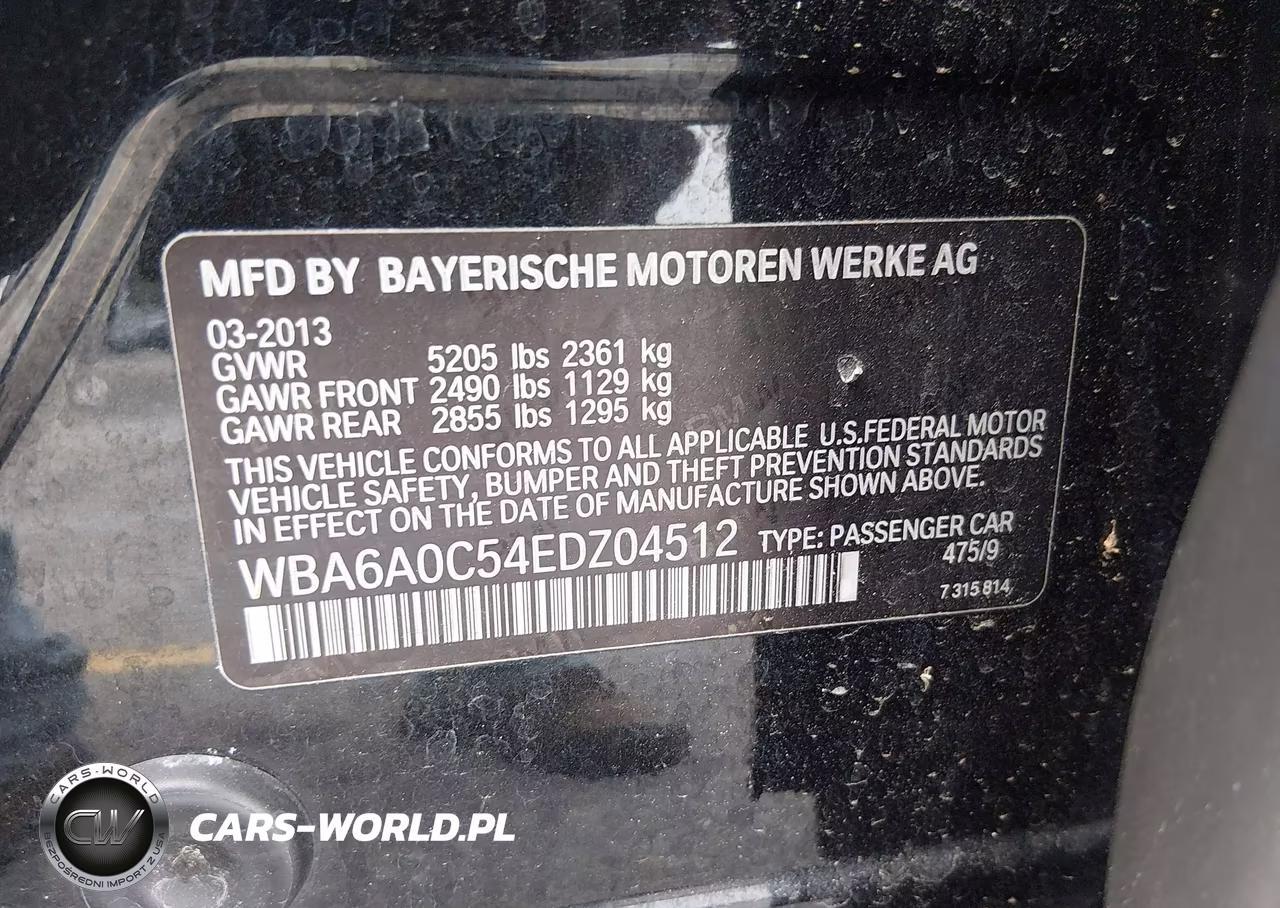 2014 BMW 640I Gran Coupe VIN:WBA6A0C54EDZ04512 - 9