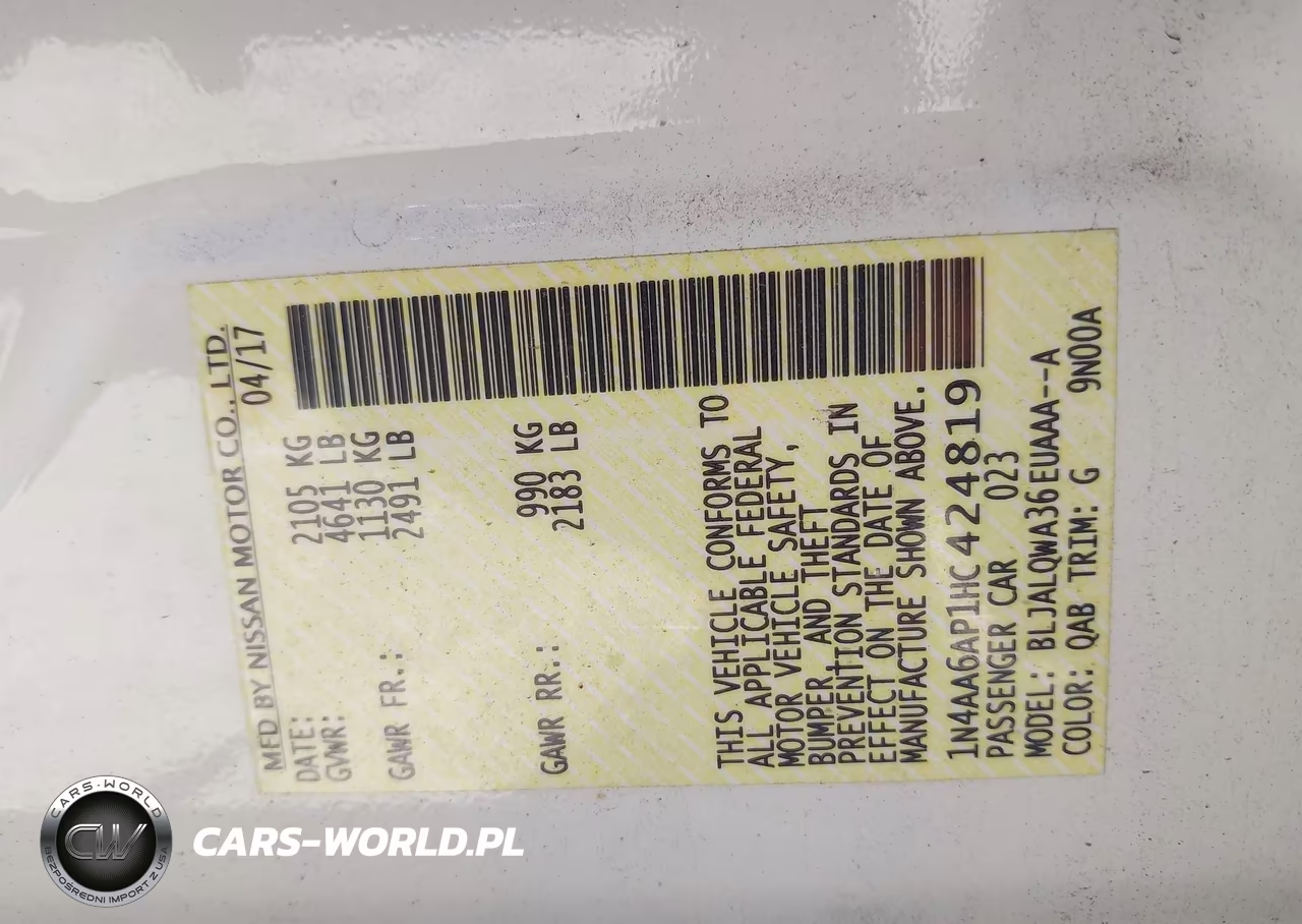 2017 Nissan Maxima 3.5 S VIN:1N4AA6AP1HC424819 - 9