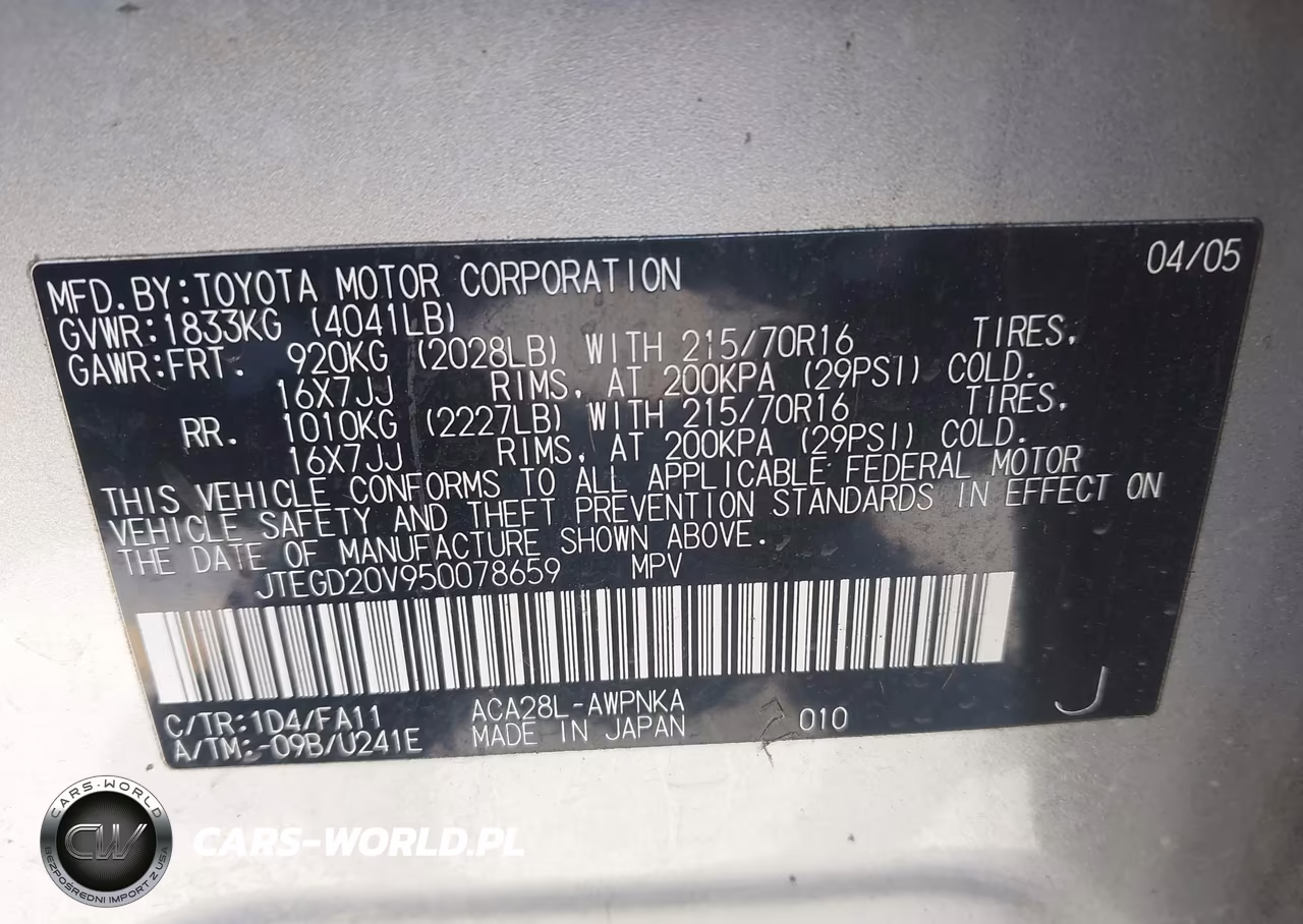 2005 Toyota Rav4 VIN:JTEGD20V950078659 - 9