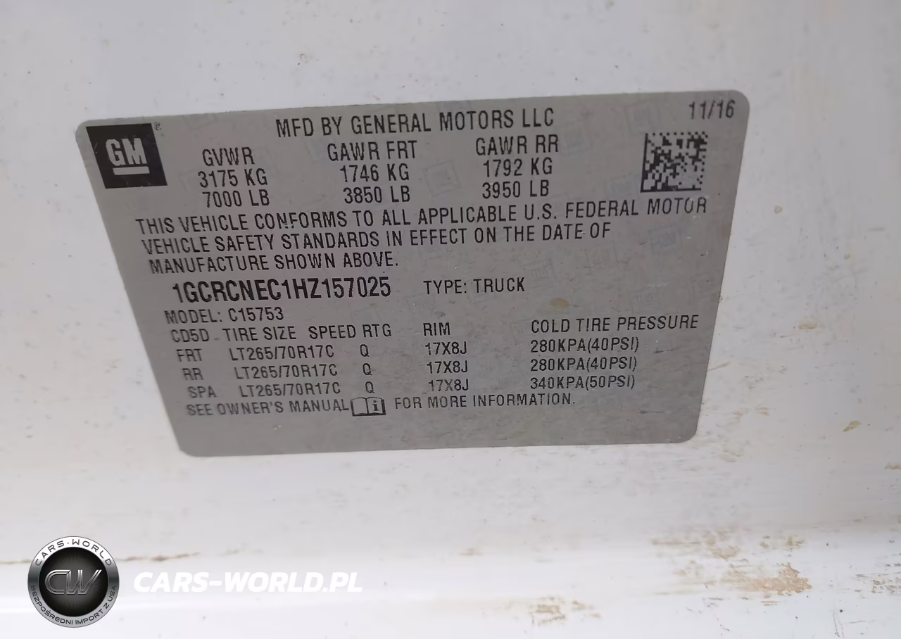 2017 Chevrolet Silverado 1500 Wt VIN:1GCRCNEC1HZ157025 - 9