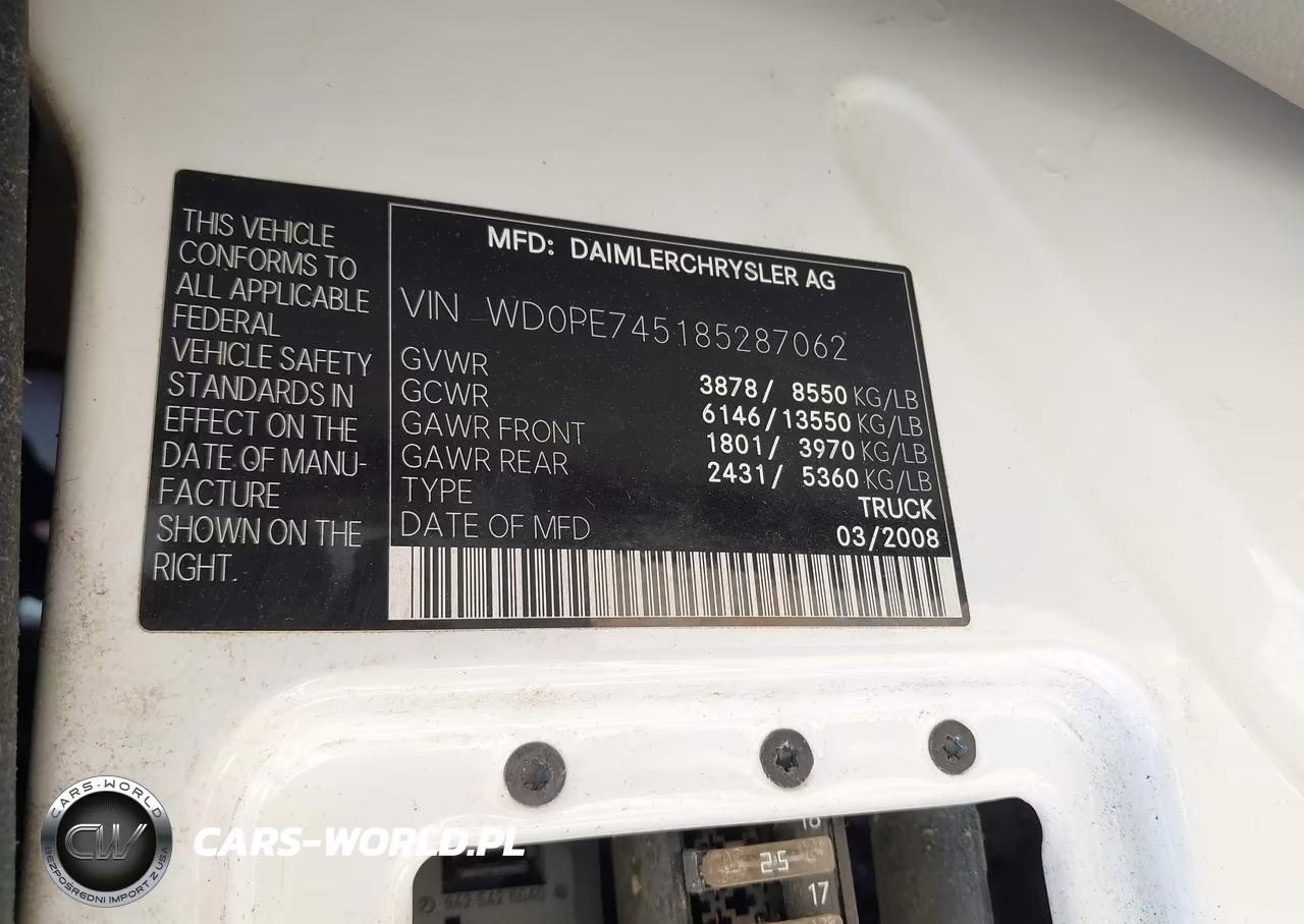 2008 Dodge Sprinter Van 2500 VIN:WD0PE745185287062 - 9