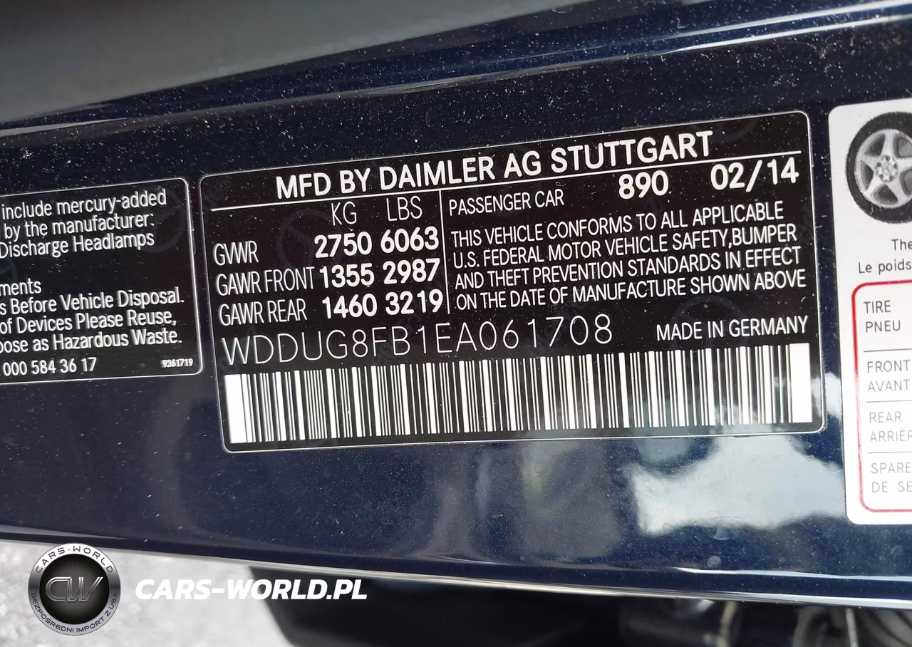 2014 Mercedes-Benz S 550 4Matic VIN:WDDUG8FB1EA061708 - 9