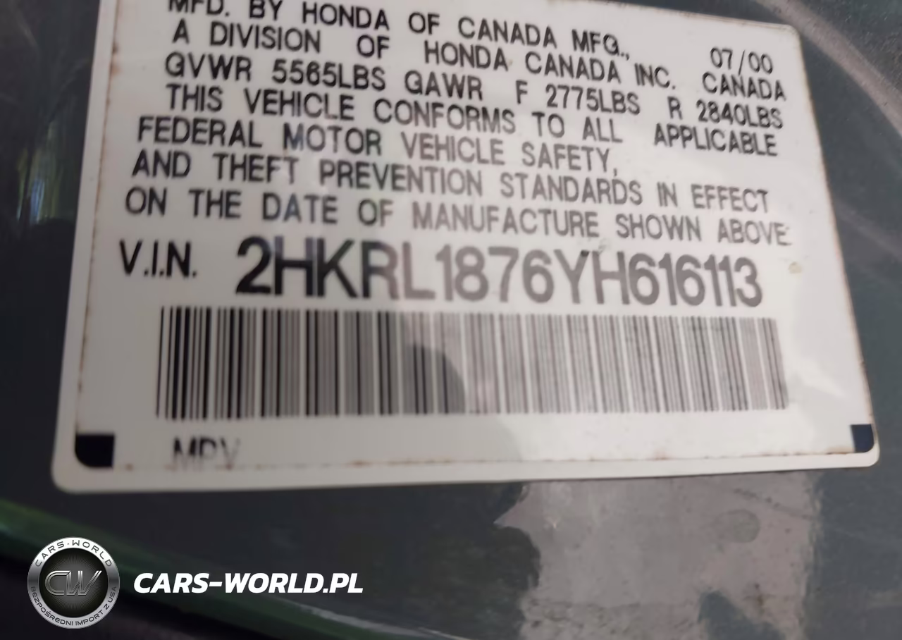 2000 Honda Odyssey Ex VIN:2HKRL1876YH616113 - 9